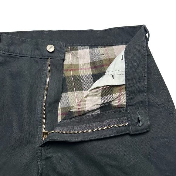 Carhartt | Men | Black Heavyweight Lined Cotton Canvas Carpenter Jeans | 36x30 - Picture 7 of 12
